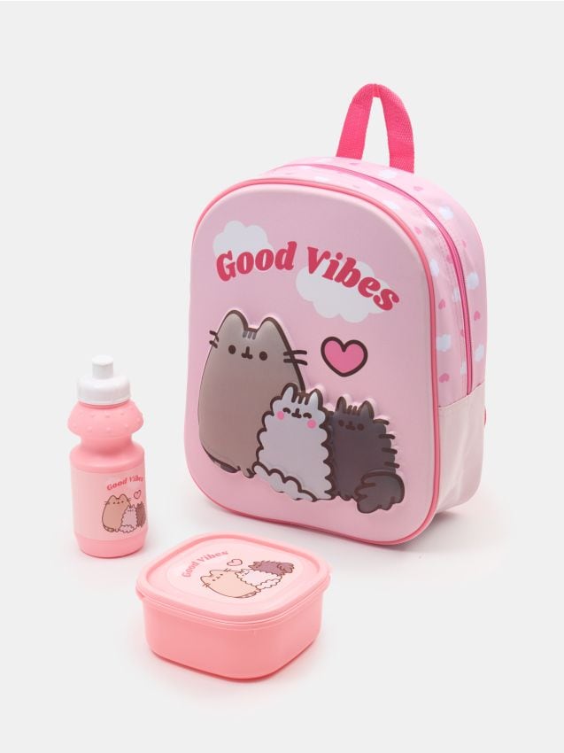 Komplekts: mugursoma, pusdienu kārba un pudele Pusheen - SINSAY