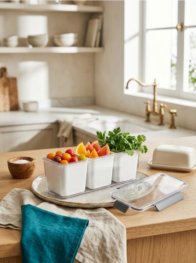 Sinsay - Recipient pentru alimente cu inserturi și capac - gri-închis