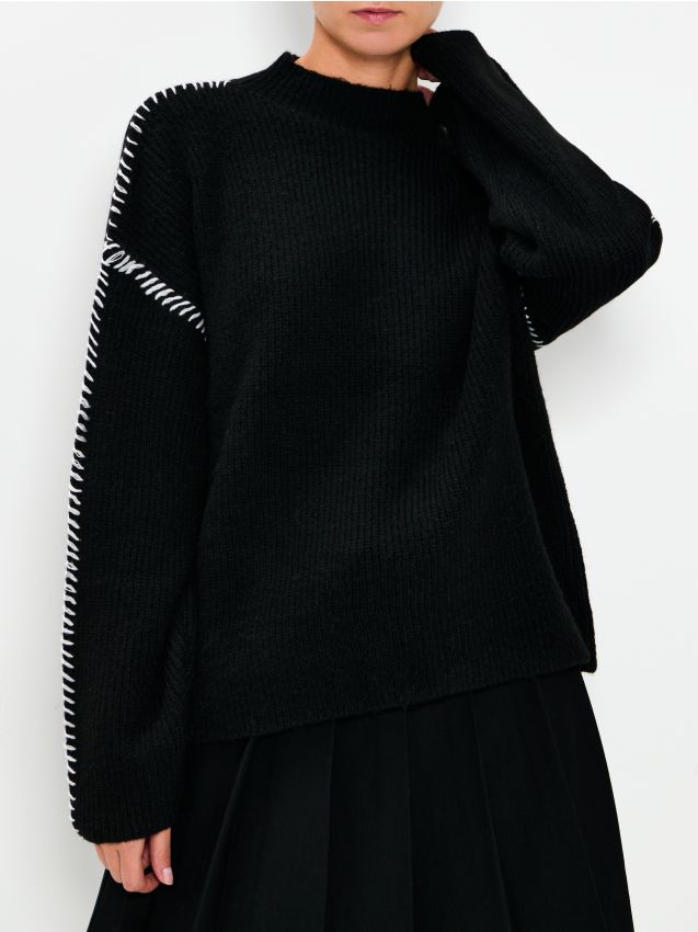 Sinsay - Prúžkovaný pletený sveter - čierna