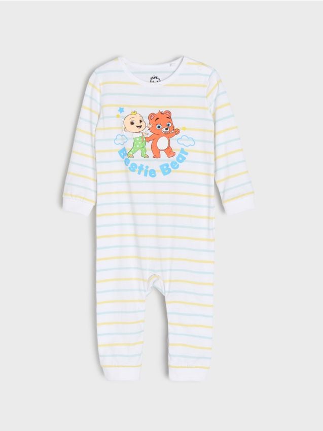 Sinsay - Salopetă din bumbac cu imprimeu CoComelon - alb