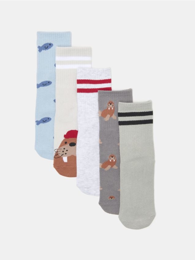 Sinsay - Șosete lungi cu motiv marin 5 pack - multicolor