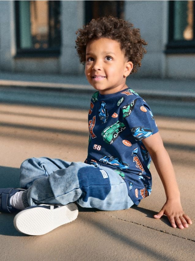Sinsay - Tricou cu imprimeu - bleumarin