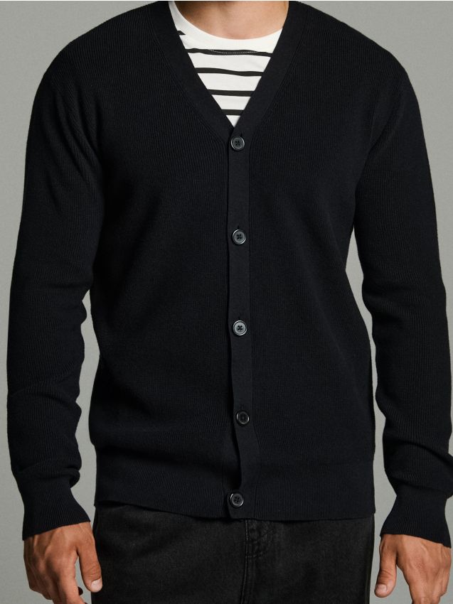 Sinsay - Pulover din tricot striat - negru