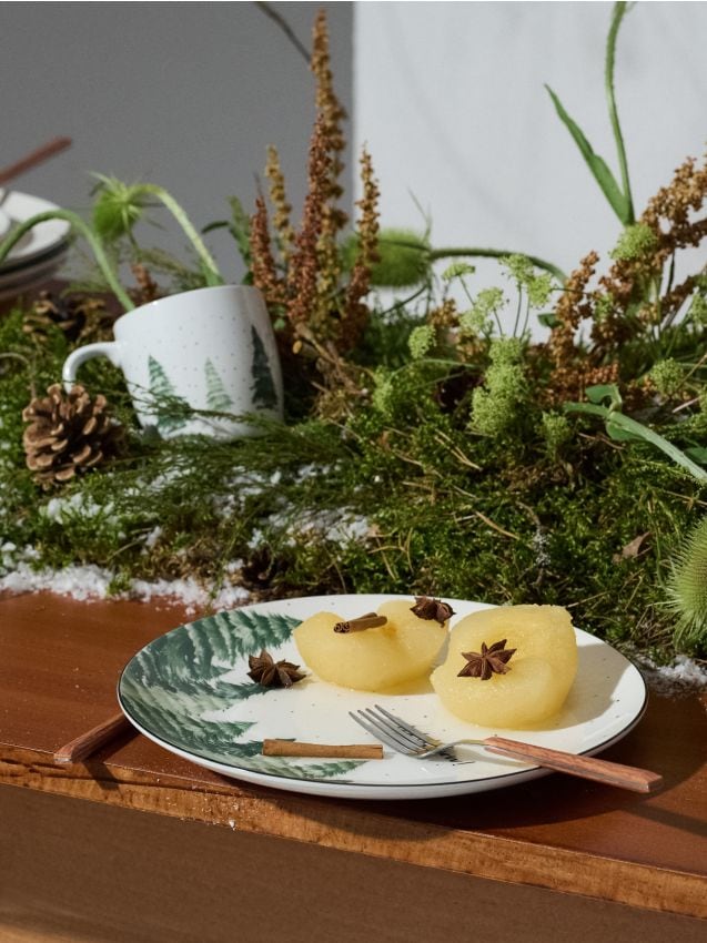 Sinsay - Sada zimných keramických tanierov s motívom lesa, 2 ks - viacfarebná