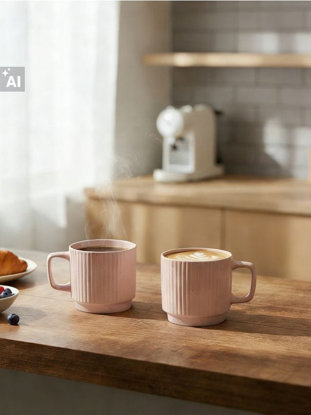 Sinsay - Căni ceramice cu mâner cu model cu pete 2 buc - roz-pastel