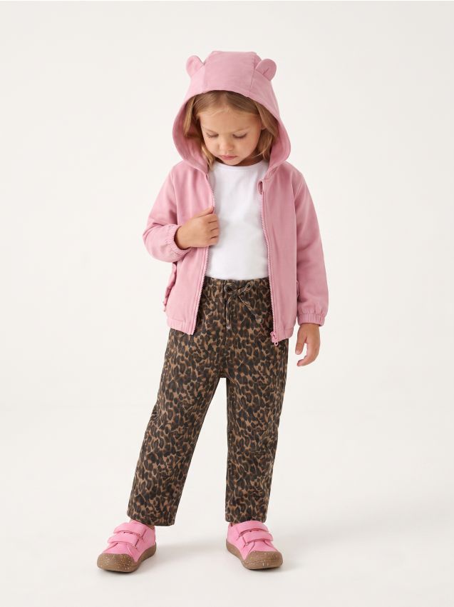 Sinsay - Blugi paperbag cu imprimeu leopard - maro