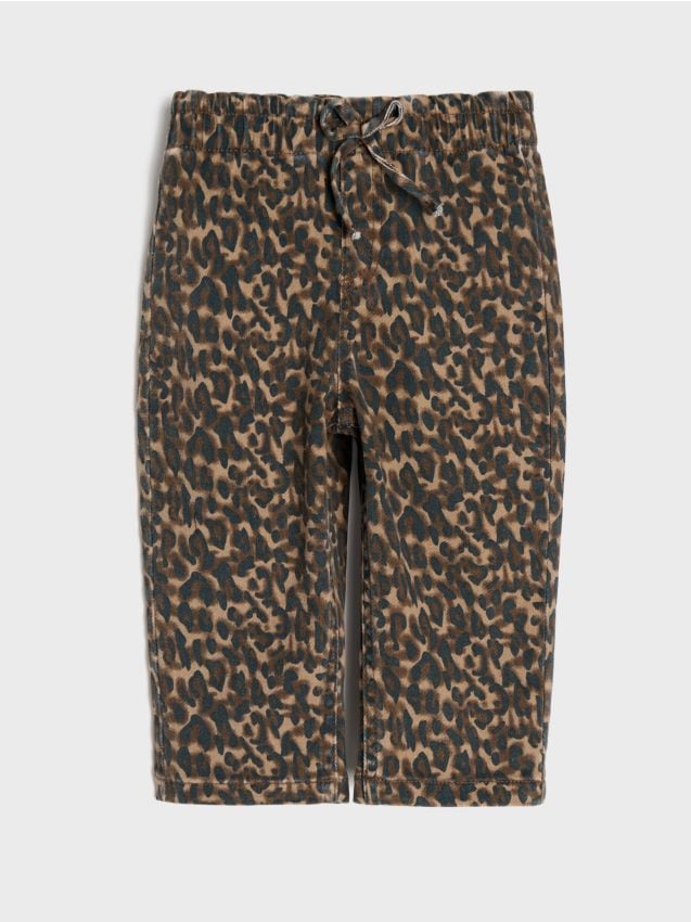 Sinsay - Blugi paperbag cu imprimeu leopard - maro