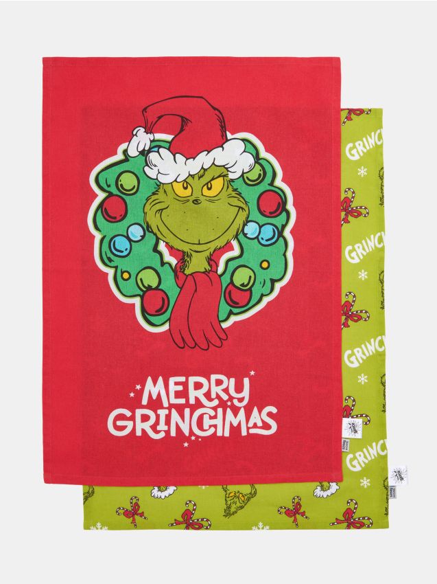 Sinsay - Súprava 2 kuchynských utierok Grinch - viacfarebná