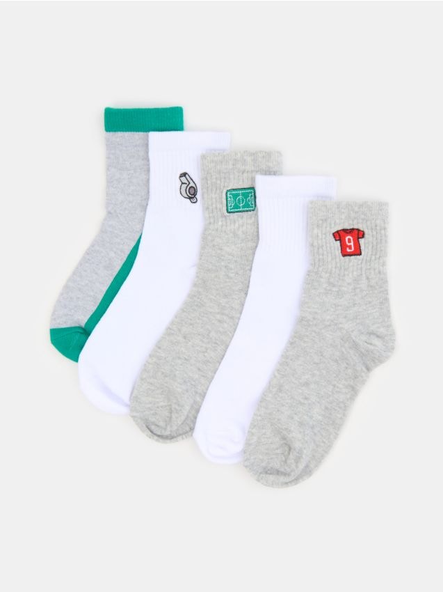 Sinsay - Set de 5 perechi de șosete - gri deschis