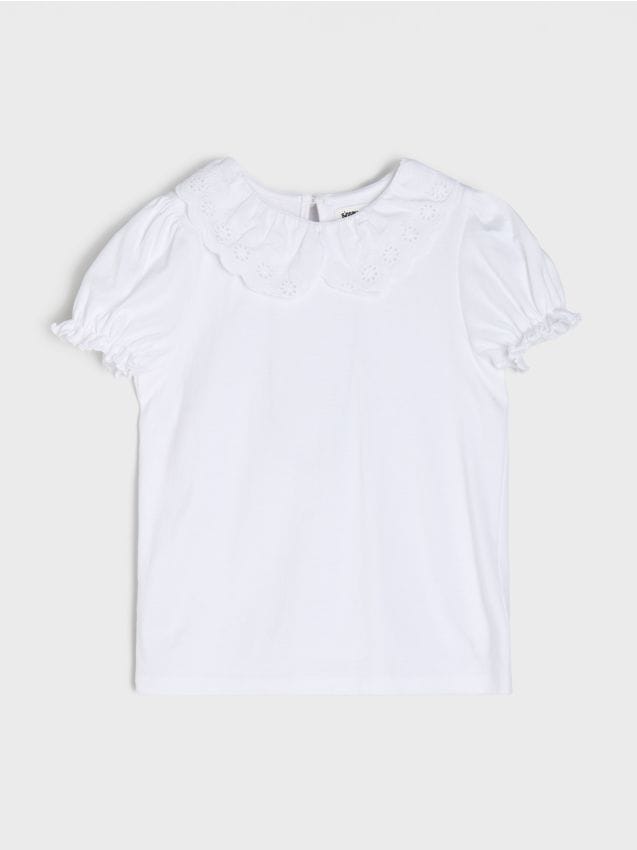 Sinsay - Bluză din bumbac - alb