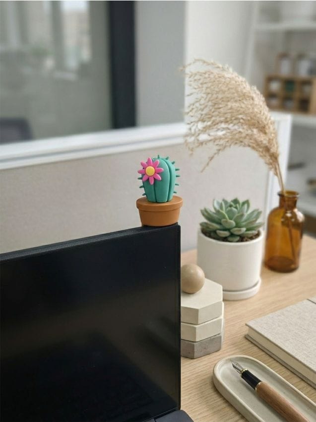 Sinsay - Decorațiune pentru laptop în formă de cactus - verde-pal