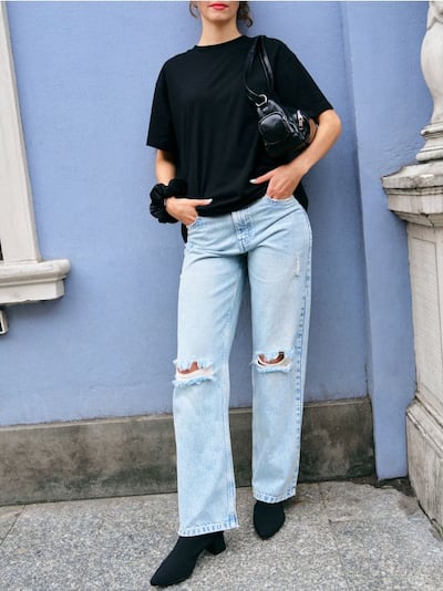 Jeans a gamba larga