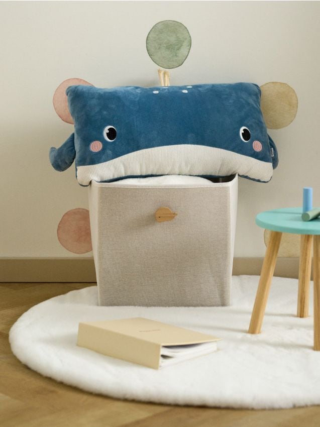 Sinsay - Pernă cu blană sintetică - albastru