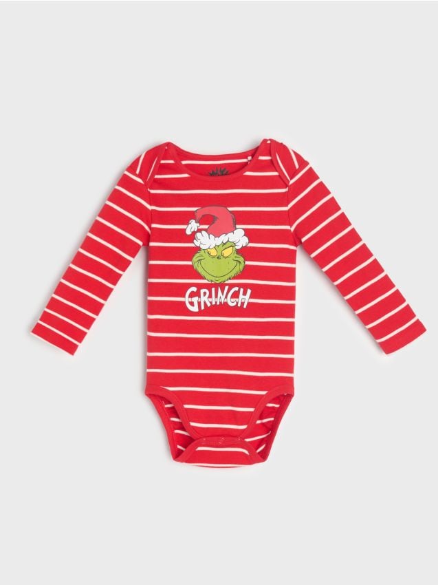Sinsay - Body cu imprimeu Grinch - roșu