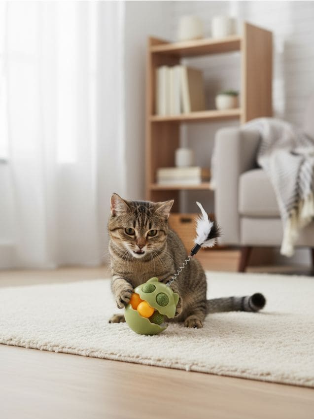 Sinsay - Jucărie pentru pisici cu iarbă mâței - verde-pal