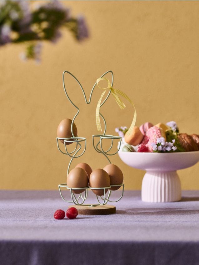 Sinsay - Tavă pentru servirea ouălor în formă de iepuraș - verde-pal