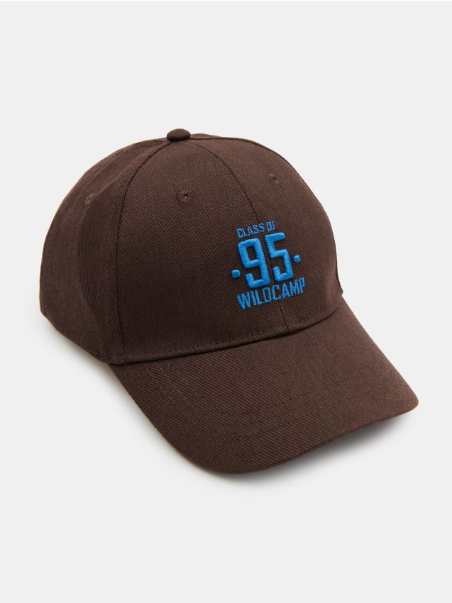 Sinsay - Șapcă de baseball din bumbac - maro-închis