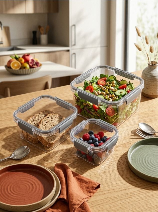 Sinsay - Recipiente pentru alimente cu capac 3 pack - gri-închis