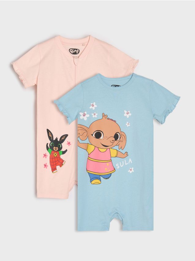 Sinsay - Salopete de vară 2 pack Bing - roz-trandafiriu