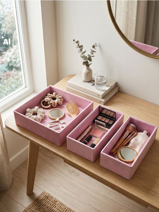 Sinsay - Set organizatoare 3 pack - roz-pastel