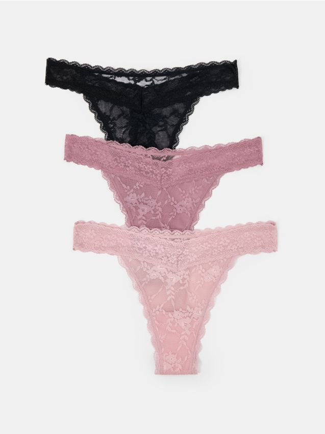 Sinsay - Chiloți tanga, 3 pack - multicolor