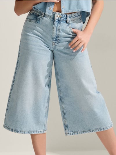 Jeansy wide leg high waist