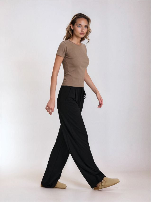 Sinsay - Pantaloni drepti - negru