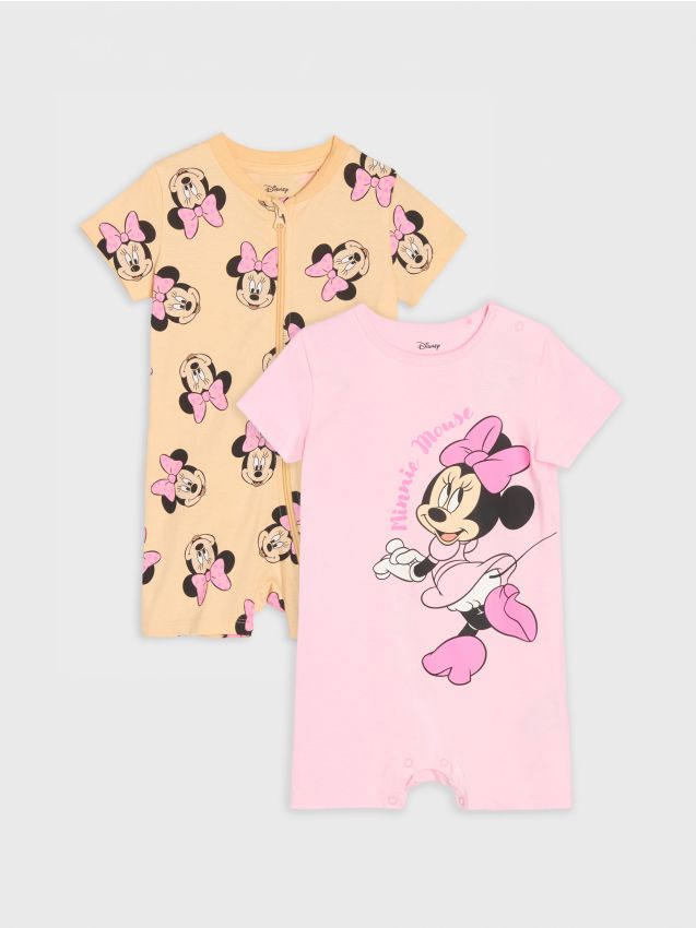 Sinsay - Set 2 salopete din bumbac cu imprimeu Minnie Mouse - roz