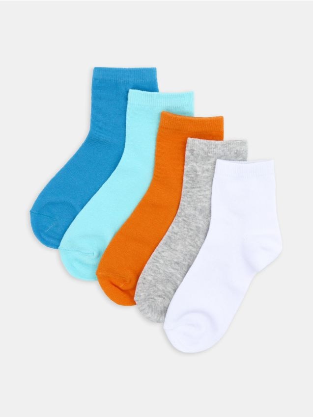 Sinsay - Kolorowe skarpetki z bawełną 5 pack - wielobarwny