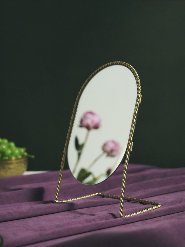 Sinsay - Oglindă cu ramă aurie - auriu