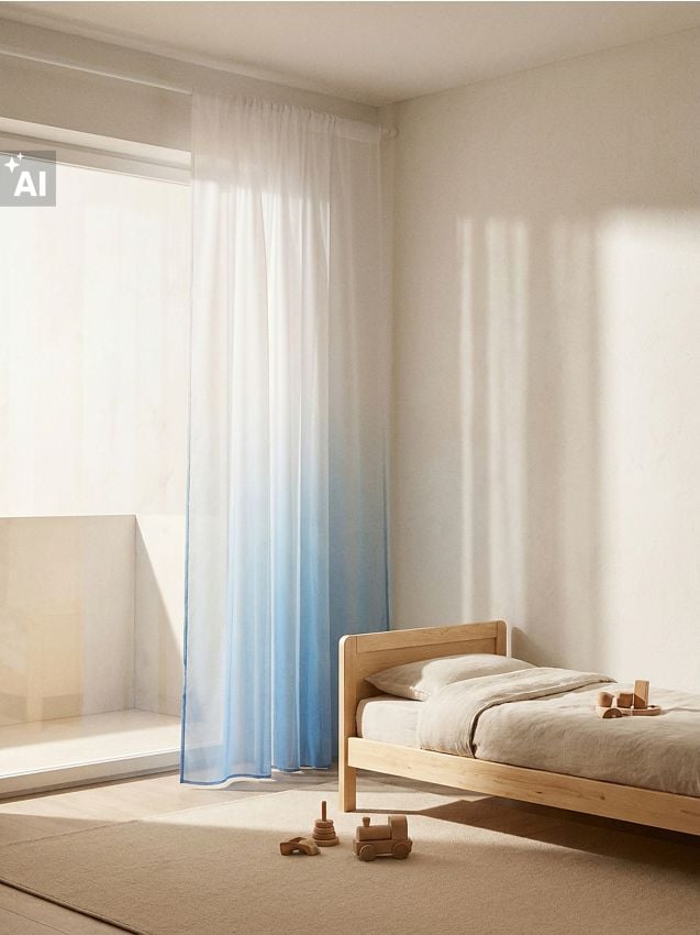 Sinsay - Perdea semi-transparentă cu efect ombre - albastru