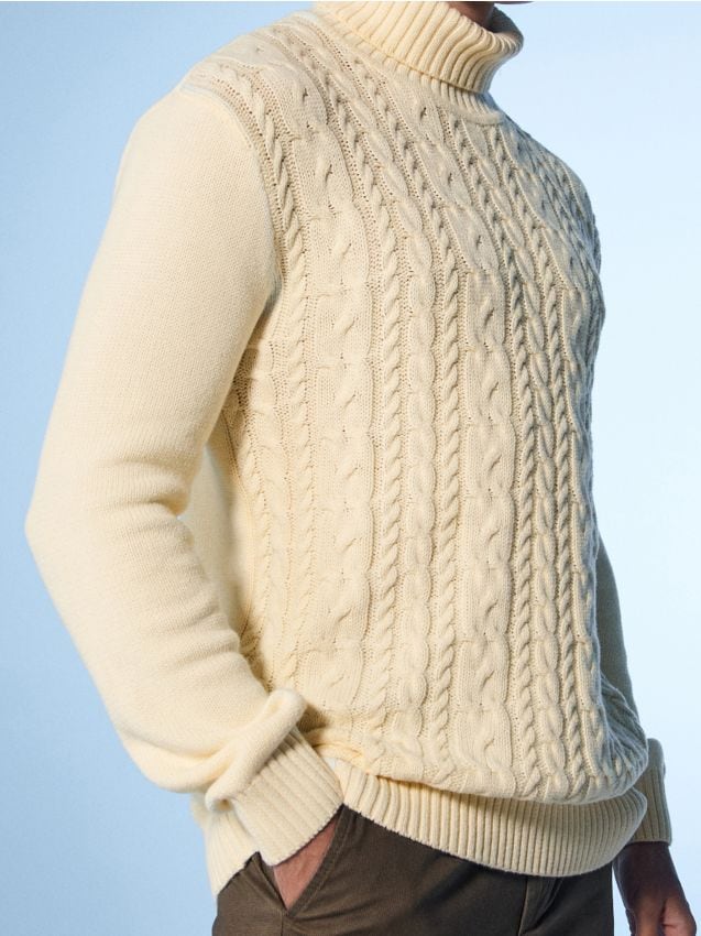 Sinsay - Sveter s ozdobným vzorom - krémová