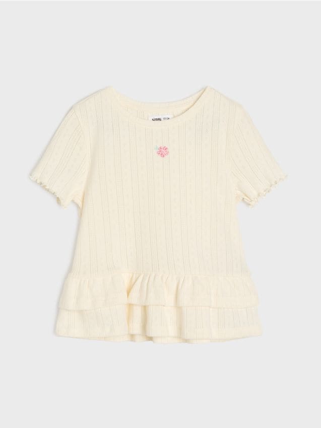 Sinsay - Bluză din bumbac - crem