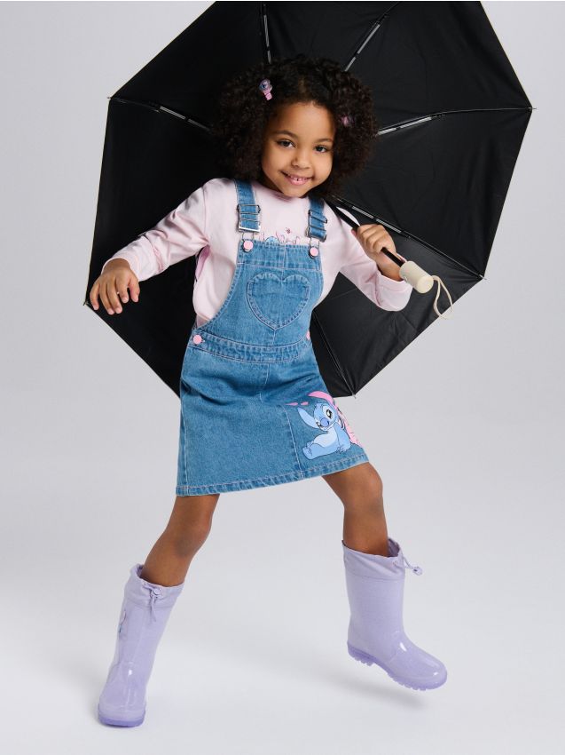 Sinsay - Sukienka ogrodniczka Lilo & Stitch - niebieski