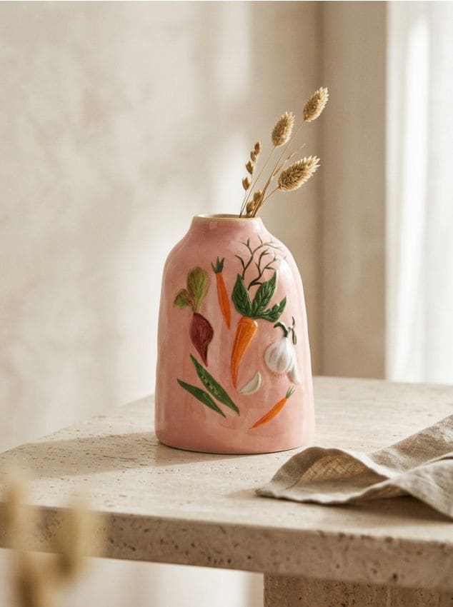 Sinsay - Vază ceramică - roz-pastel