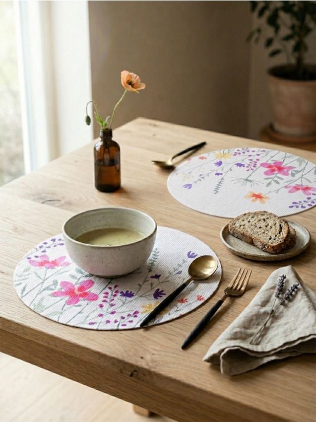 Sinsay - Set suporturi de masă rotunde cu motiv floral 2 pack - multicolor