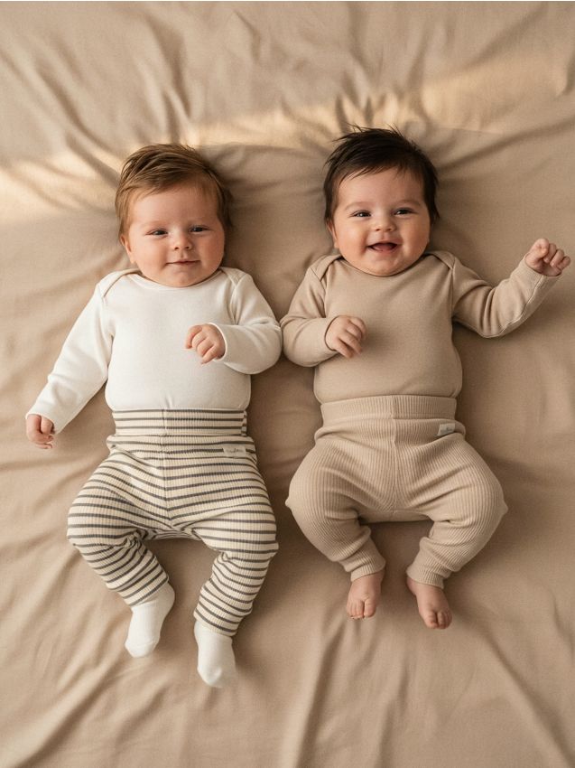 Sinsay - Legginguri riglate 2 pachete - nude