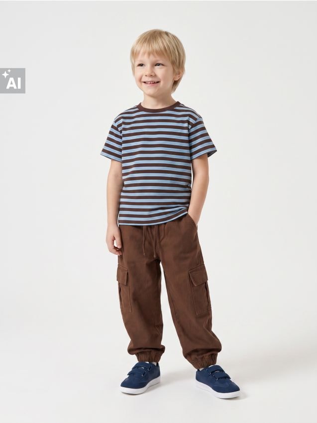 Sinsay - Pantaloni jogger cargo - maro