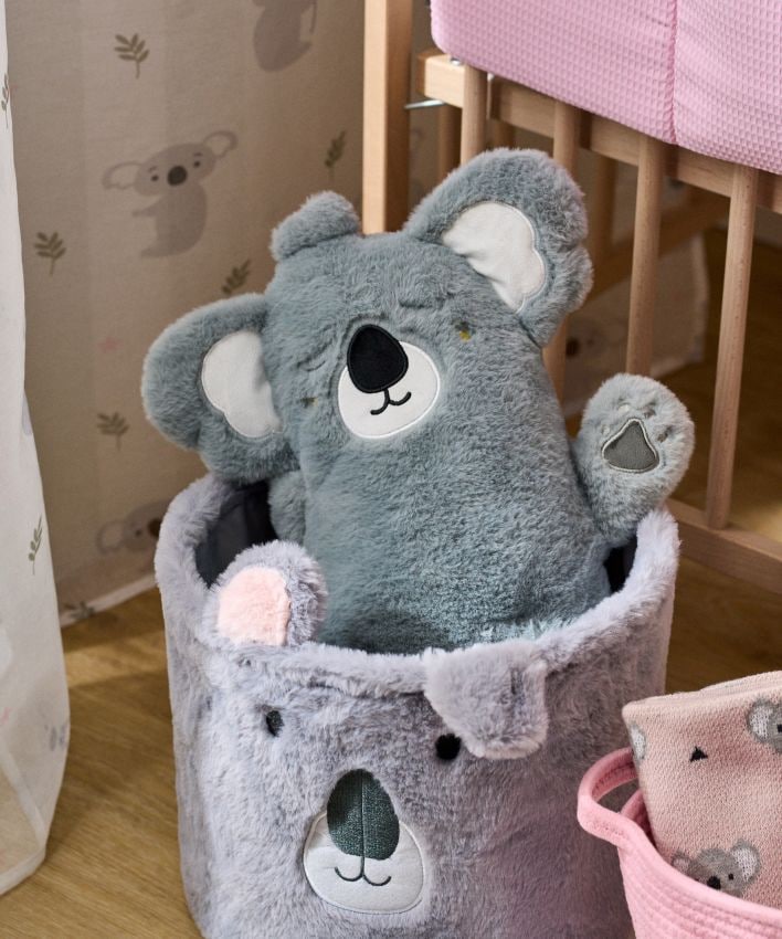 Sinsay - Pernă cu blană sintetică - gri-închis