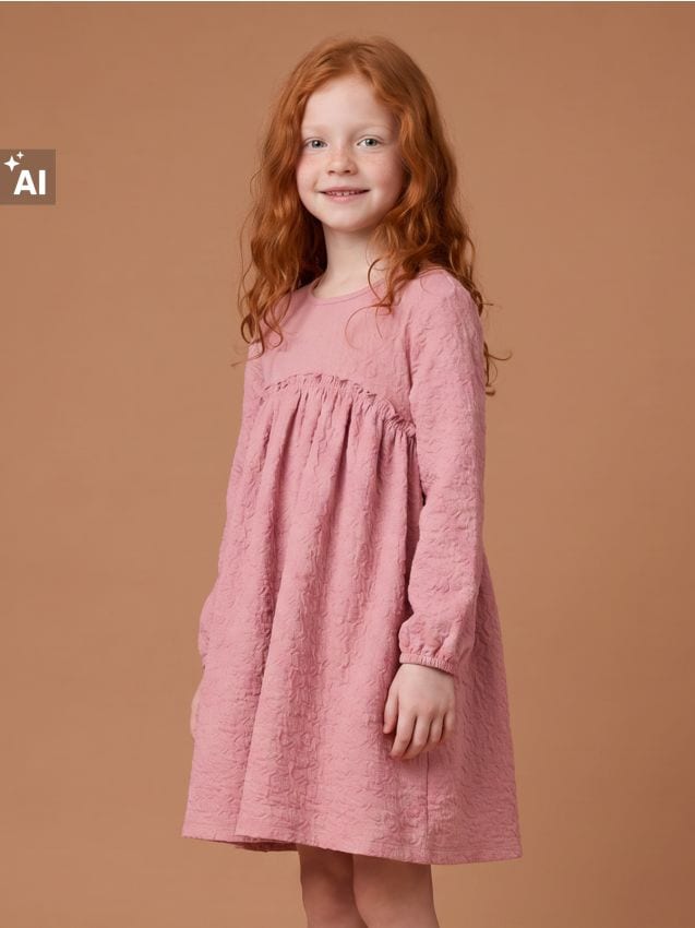 Sinsay - Rochie tricotată babydoll - roz-pudră