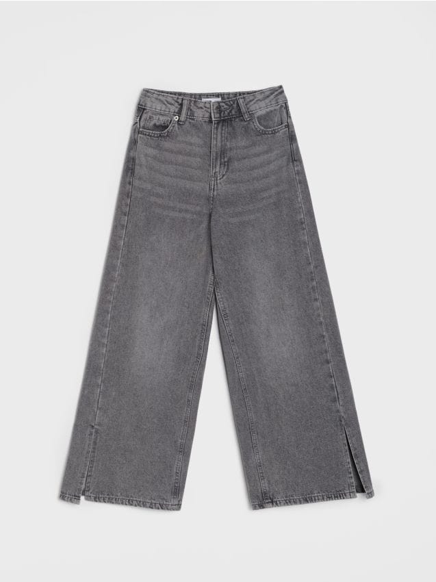 Sinsay - Široké džínsy - svetlošedá