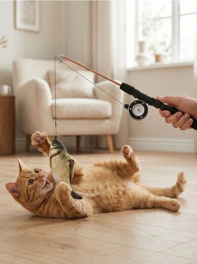 Kassimänguasi õnge ja kalaga