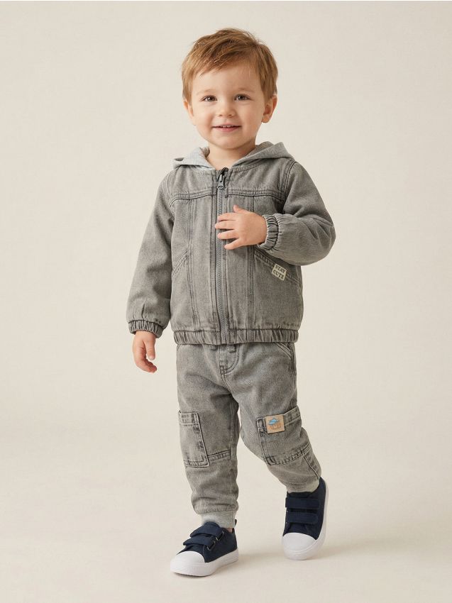 Sinsay - Blugi jogger cu efect spălat - gri