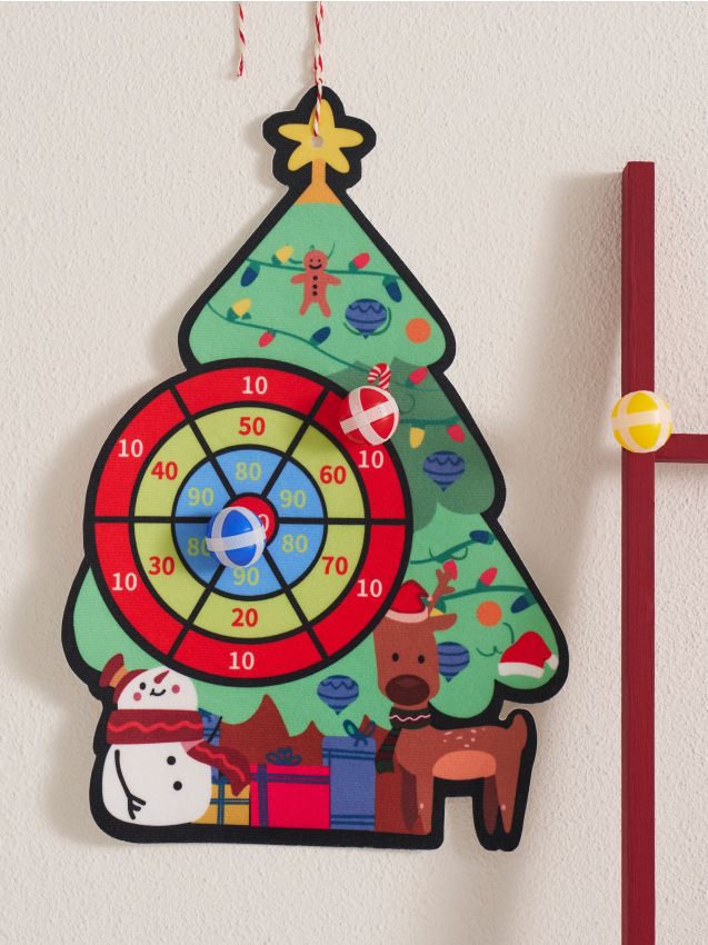 Sinsay - Vianočný terč na šípky s loptičkami na suchý zips - viacfarebná