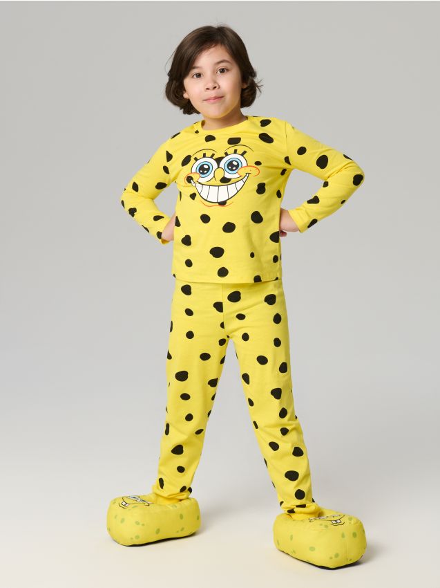 Sinsay - Bawełniana piżama dwuczęściowa Spongebob - żółty