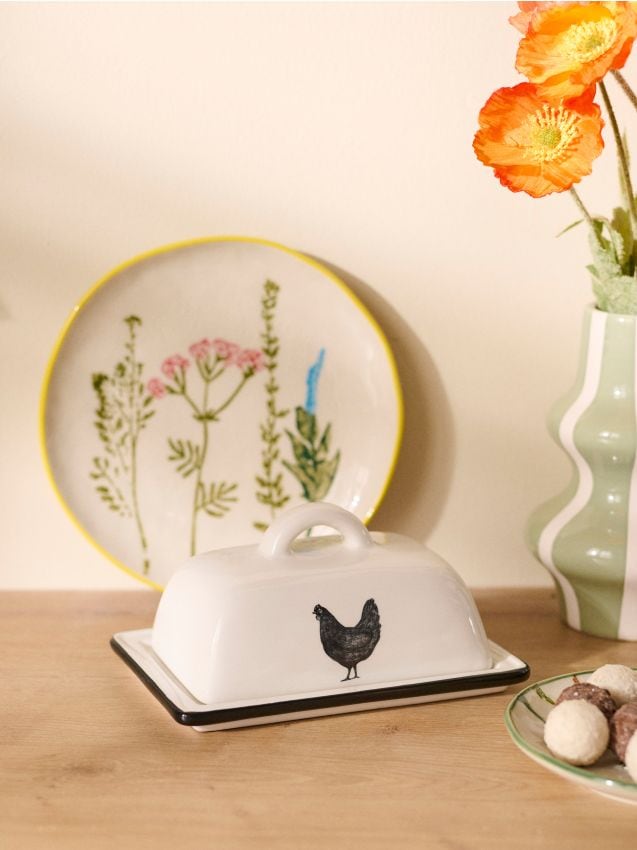 Sinsay - Untieră cu motiv găină - alb