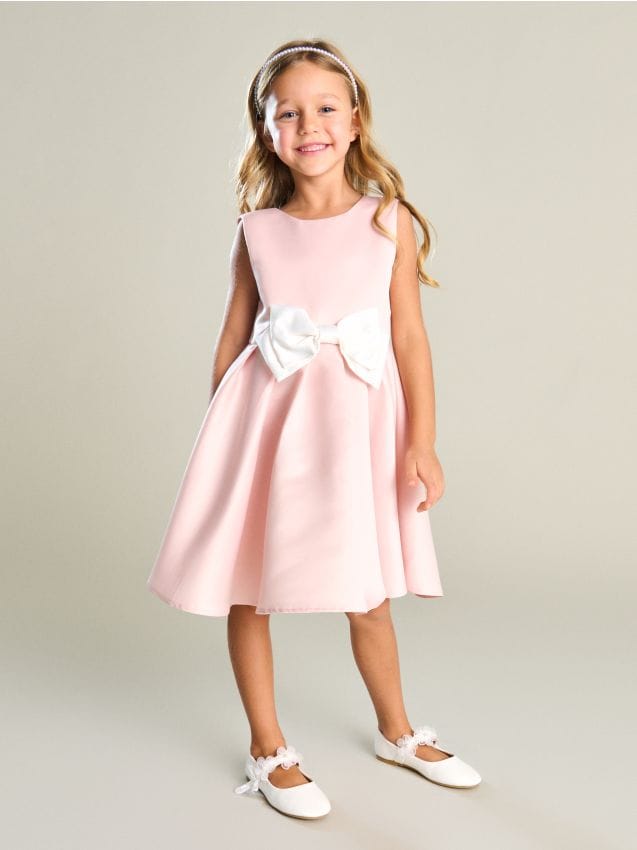 Sinsay - Rozkloszowana sukienka z kokardą - różowy