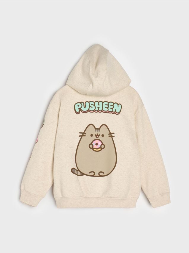 Sinsay - Hanorac cu glugă și fermoar Pusheen the Cat - bej