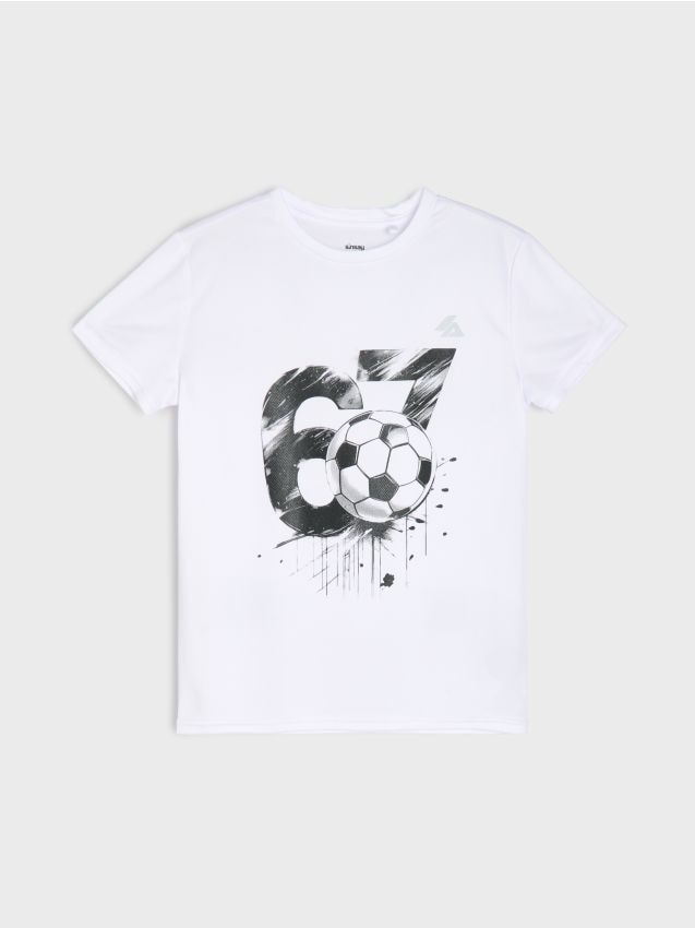 Sinsay - Tricou sportiv cu imprimeu 67 Active - alb