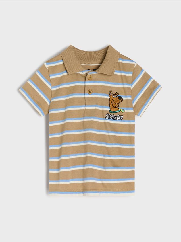 Sinsay - Koszulka polo Scooby-Doo - brązowy